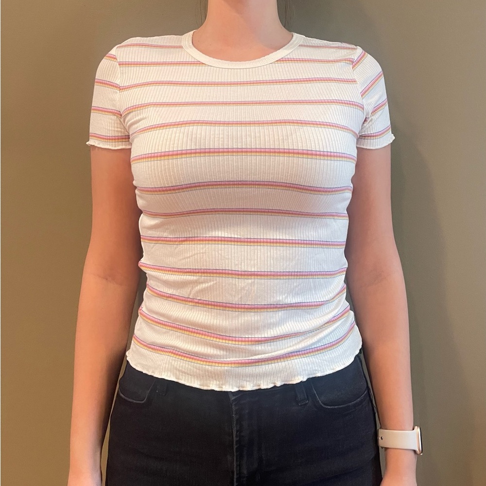 SO Striped Short Sleeve Top